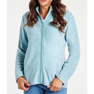 Woolrich Long Sleeve Full Zip Mock Neck Fleece Sweater Teal Blue Women's Size L